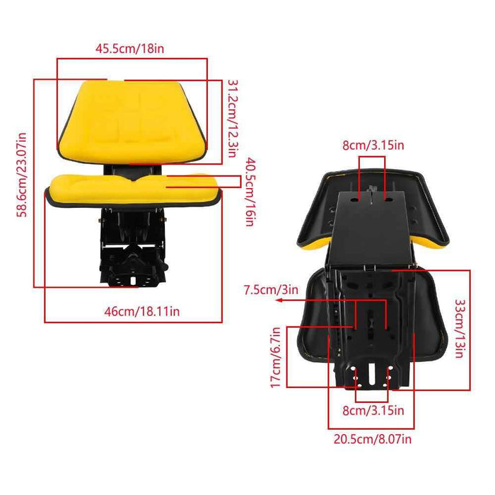 DURAFORCE Tractor Suspension Seat Yellow For Ford/New Holland Tractor 4000 4100 4110 4330