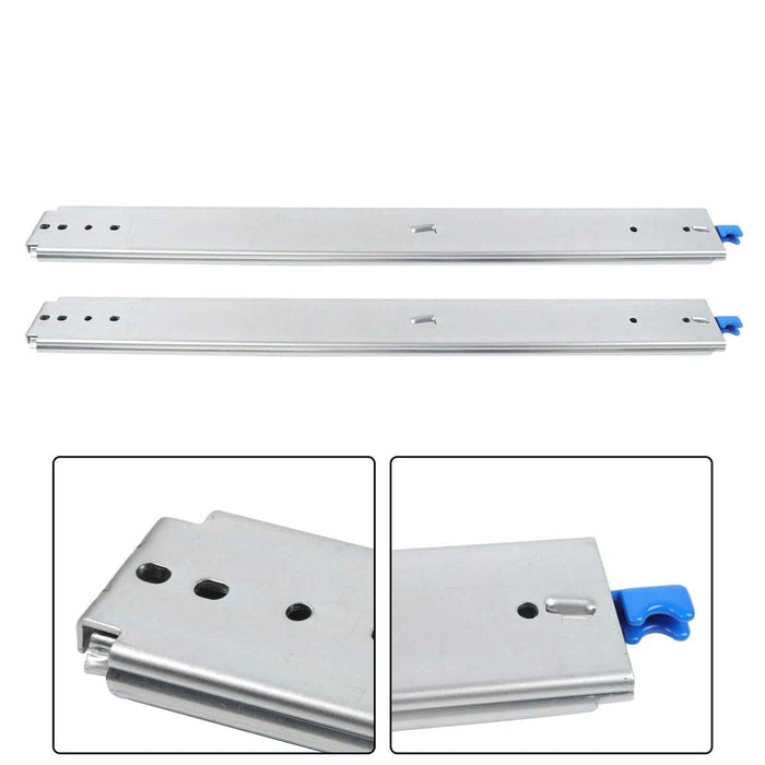 DURAFORCE 1 Pair Locking Drawer Slides 28 Inch Lock & Full Extension 500 lbs Load Capacity
