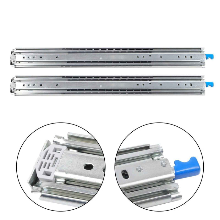 DURAFORCE 1 Pair Locking Drawer Slides 28 Inch Lock & Full Extension 500 lbs Load Capacity