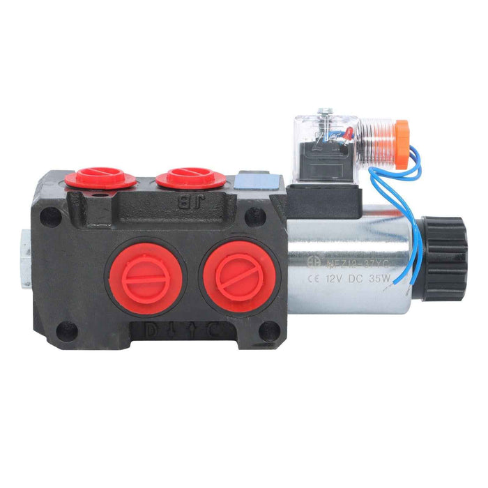 DURAFORCE Hydraulic 6 Port Solenoid Diverter Selector Valve 1/2"BSPP 12V DC 13gpm 50L US
