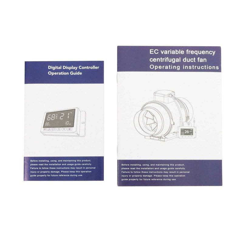 DURAFORCE 8-Inch Inline Duct Fan, 807 CFM with Temperature Humidity Controller EC-Motor