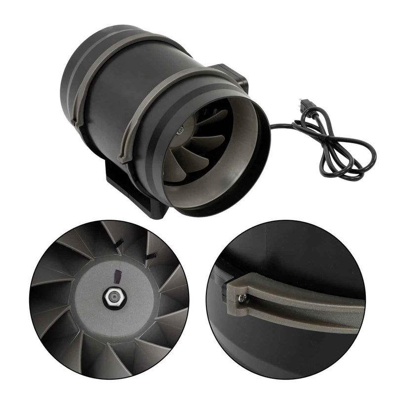 DURAFORCE 8-Inch Inline Duct Fan, 807 CFM with Temperature Humidity Controller EC-Motor