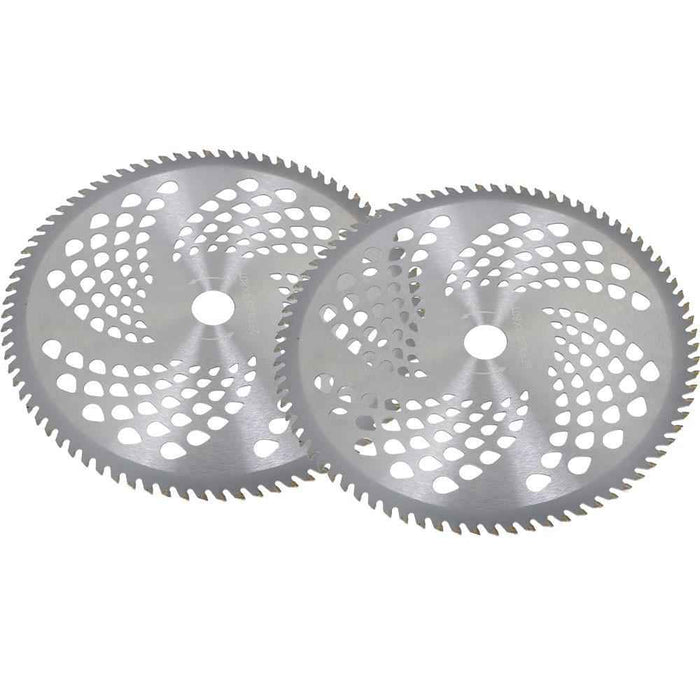 DURAFORCE 2 Pcs 10" x 80T Carbide Tip Brush Blades for Cutter, Trimmer, Weed Eater