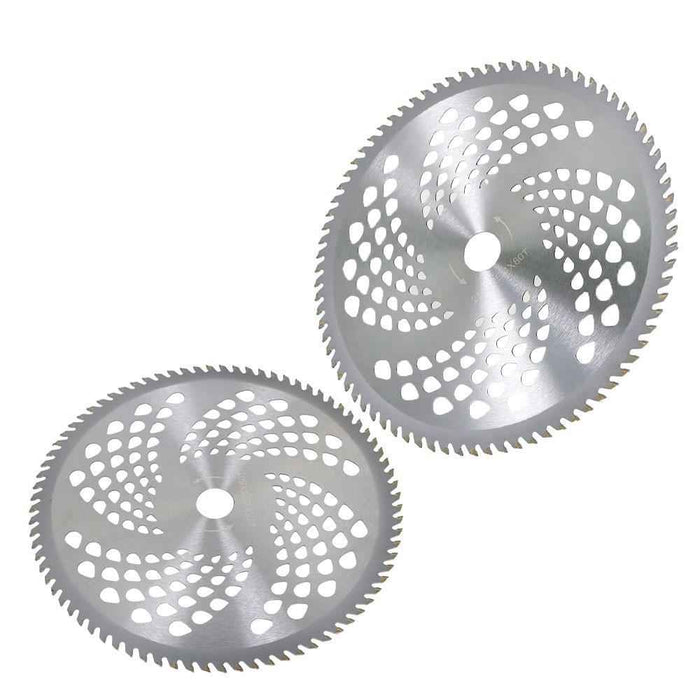 DURAFORCE 2 Pcs 10" x 80T Carbide Tip Brush Blades for Cutter, Trimmer, Weed Eater