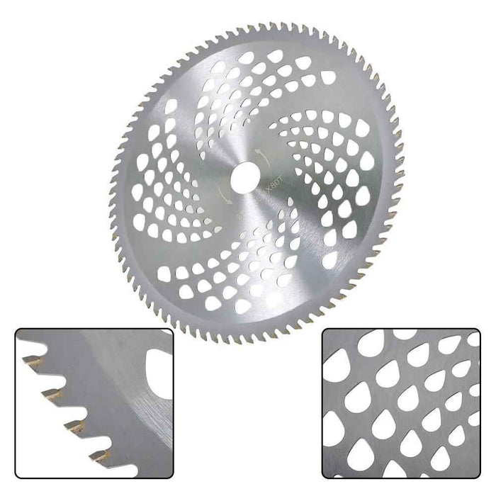 DURAFORCE 2 Pcs 10" x 80T Carbide Tip Brush Blades for Cutter, Trimmer, Weed Eater