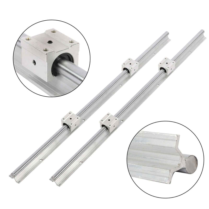 DURAFORCE 2Pack SBR16-800mm Linear Bearings & 4 PCS SBR16UU Carriage Bearing Blocks
