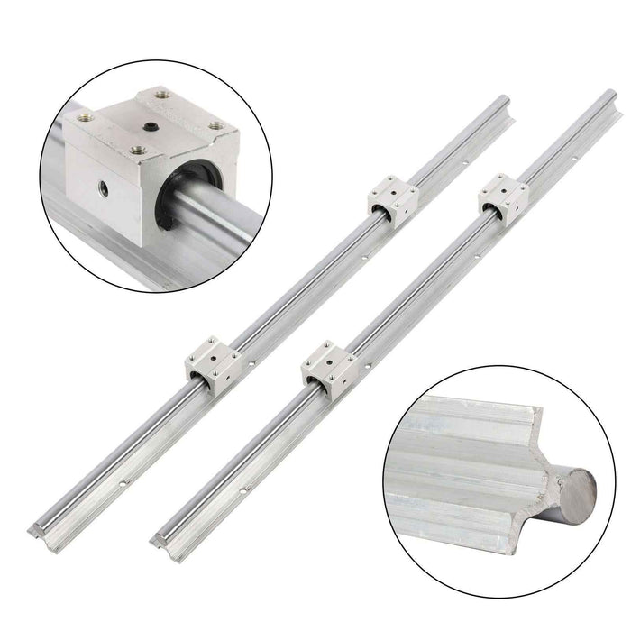 DURAFORCE 2Pack SBR16-800mm Linear Bearings & 4 PCS SBR16UU Carriage Bearing Blocks
