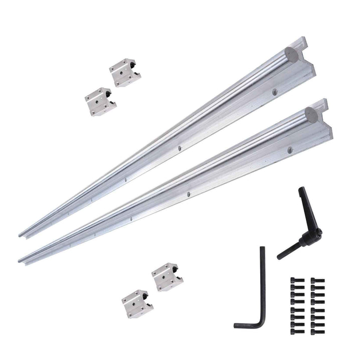 DURAFORCE New 2Pcs SBR16-1500mm Linear Guide Rails W/ 4Pcs SBR16UU Bearing Blocks