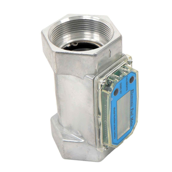 DURAFORCE Flow Rate of 15-132GPM, 2" Digital Turbine Flow Meter, LCD Digital Display