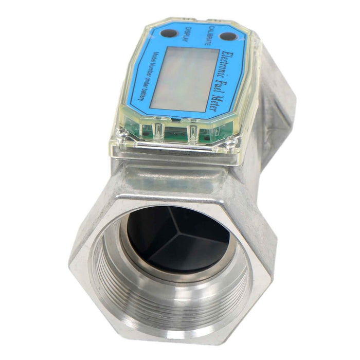 DURAFORCE Flow Rate of 15-132GPM, 2" Digital Turbine Flow Meter, LCD Digital Display