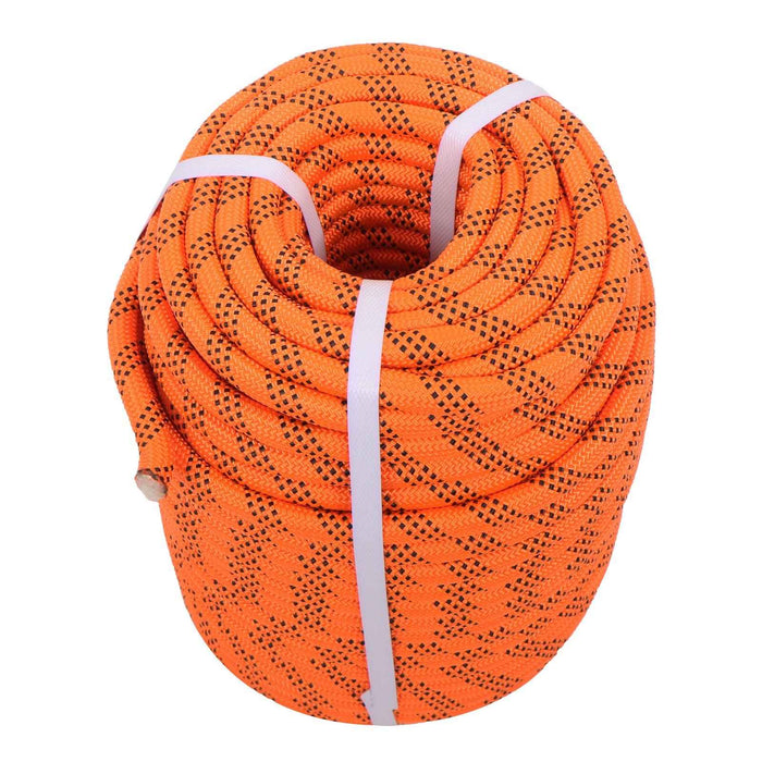 DURAFORCE 6500Lbs 1/2 In × 200 FT 48 Strand Polyester Braided Camping Rope Orange & Black