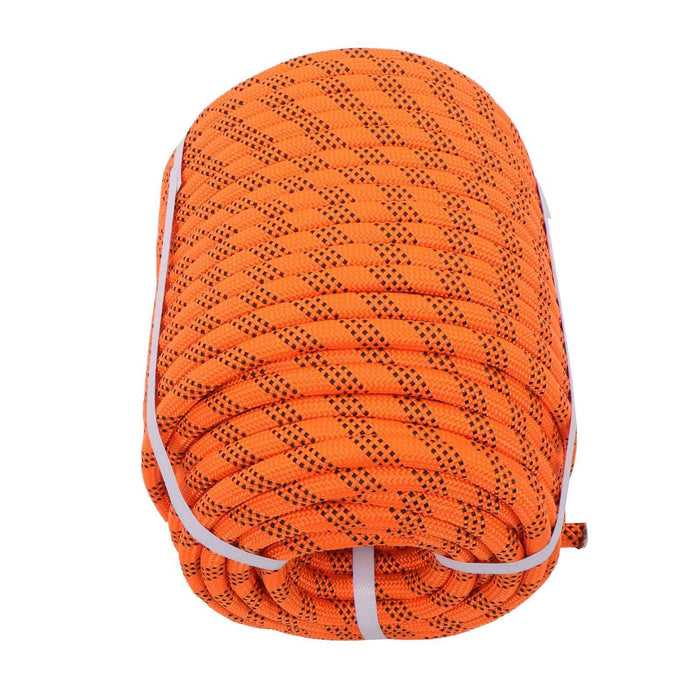 DURAFORCE 6500Lbs 1/2 In × 200 FT 48 Strand Polyester Braided Camping Rope Orange & Black