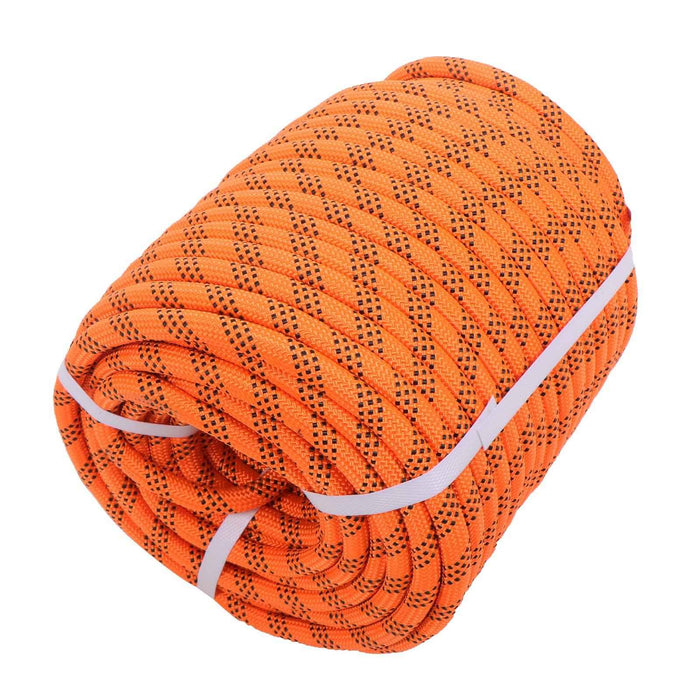 DURAFORCE 6500Lbs 1/2 In × 200 FT 48 Strand Polyester Braided Camping Rope Orange & Black