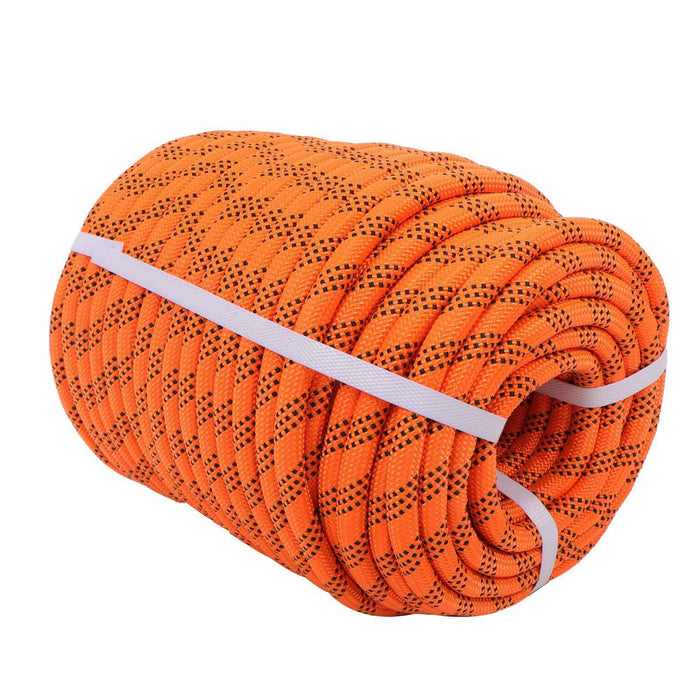DURAFORCE 6500Lbs 1/2 In × 200 FT 48 Strand Polyester Braided Camping Rope Orange & Black