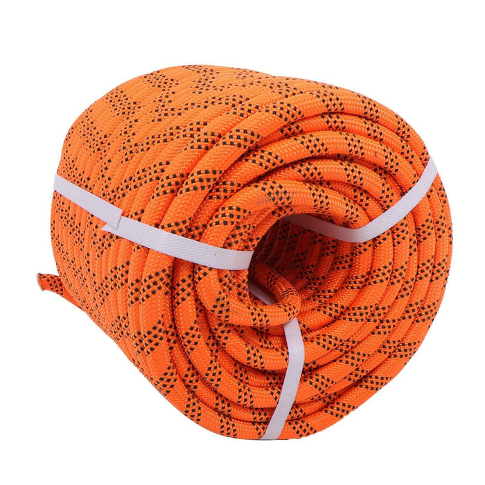 DURAFORCE 6500Lbs 1/2 In × 200 FT 48 Strand Polyester Braided Camping Rope Orange & Black