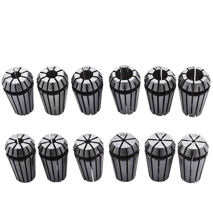 DURAFORCE ER16 Spring Collet Set For CNC Milling Lathe Tool Engraving 1/32"-3/8" 12PCS