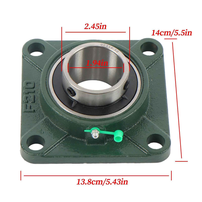 DURAFORCE New 6 Pack UCF210-32 4 Bolt Solid Base Pillow Block Flange Bearing 2" Bore