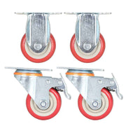 DURAFORCE 4 pcs 3" Heavy Duty Castor Wheels,100kg Loading Rate Trolley Bench