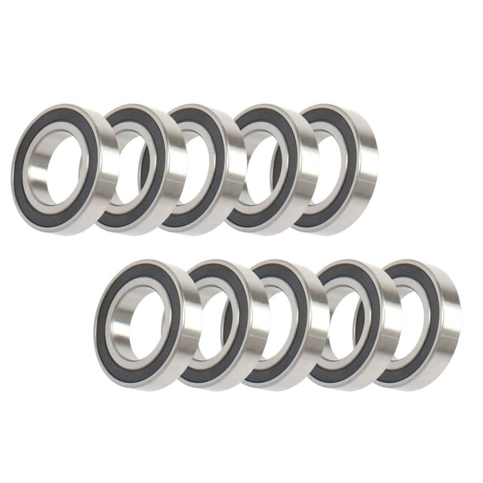 DURAFORCE Double Rubber Seal Bearings 10Pcs R24-2RS 1-1/2" × 2-5/8" × 9/16" Bore Sealed