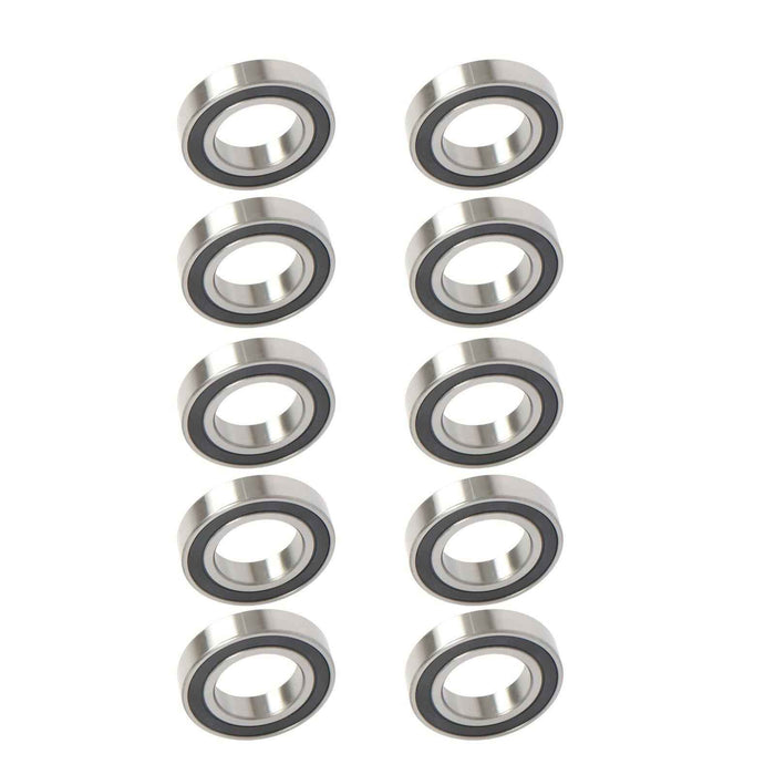 DURAFORCE Double Rubber Seal Bearings 10Pcs R24-2RS 1-1/2" × 2-5/8" × 9/16" Bore Sealed