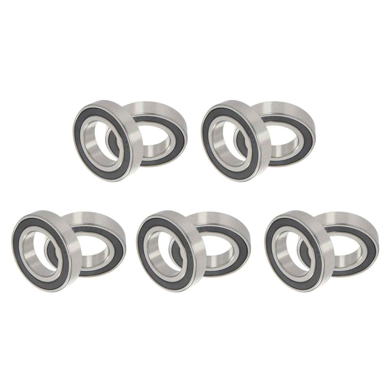 DURAFORCE Double Rubber Seal Bearings 10Pcs R24-2RS 1-1/2" × 2-5/8" × 9/16" Bore Sealed