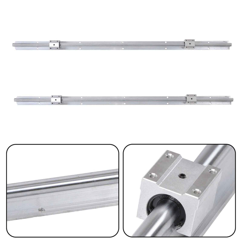 DURAFORCE 2Pack SBR16-1000mm Linear Rails & 4 Pack SBR16UU Carriage Bearing Blocks