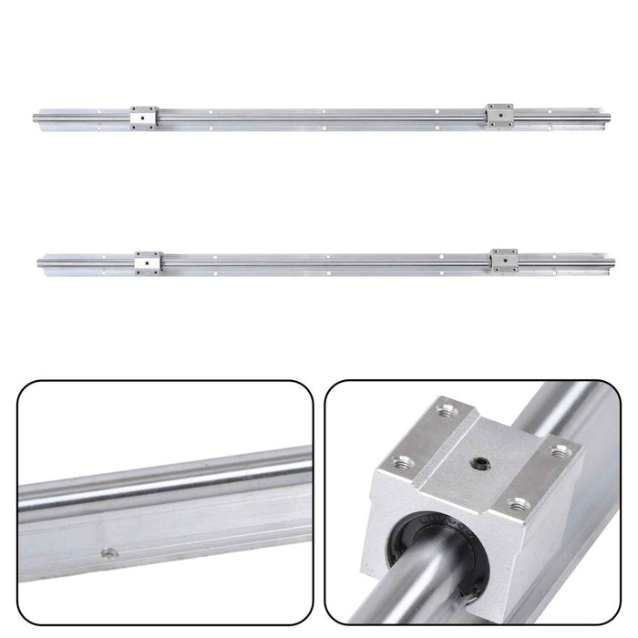 DURAFORCE 2Pack SBR16-1000mm Linear Rails & 4 Pack SBR16UU Carriage Bearing Blocks