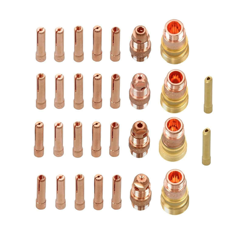 DURAFORCE New for WP-17/18/26 87Pcs TIG Welding Torch Stubby Gas Lens Pyrex Glass Cup Kit
