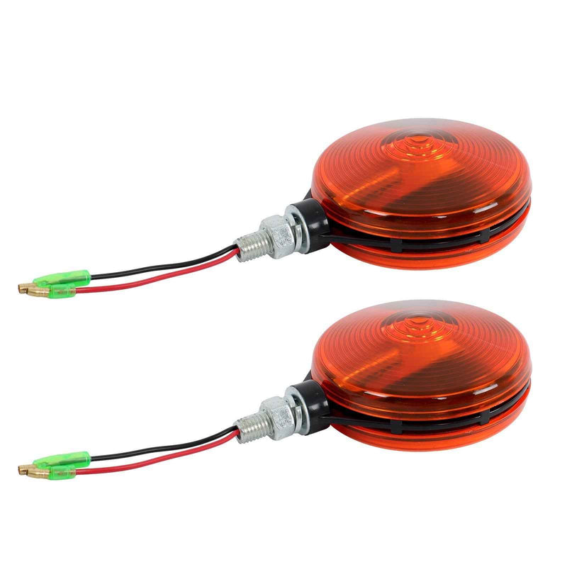 DURAFORCE 2 Pcs 3C081-75870 W9501-66001 Round Side Marker Light Lamp Dual Face Turn Signal