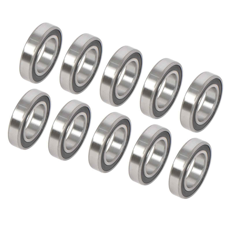 DURAFORCE 6008-2RS 10Pcs 40 × 68 × 15 mm Pre-Lubricated Deep Groove Ball Bearing Bore Seal