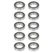 DURAFORCE 6008-2RS 10Pcs 40 × 68 × 15 mm Pre-Lubricated Deep Groove Ball Bearing Bore Seal