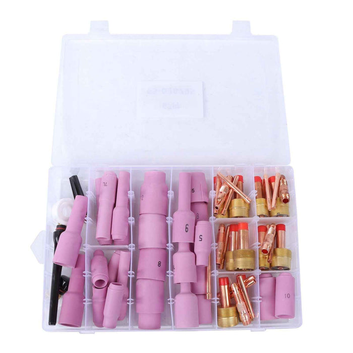 DURAFORCE New For WP-17/18/26 67Pcs TIG Welding Torch Stubby Gas Lens Ceramic Cups Kit