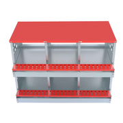 DURAFORCE Durable 6 Holes Chicken Nesting Box Hen Laying Nest Boxes Rollout Egg Collection