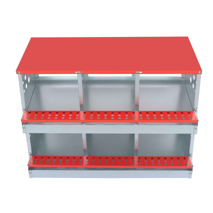 DURAFORCE Durable 6 Holes Chicken Nesting Box Hen Laying Nest Boxes Rollout Egg Collection