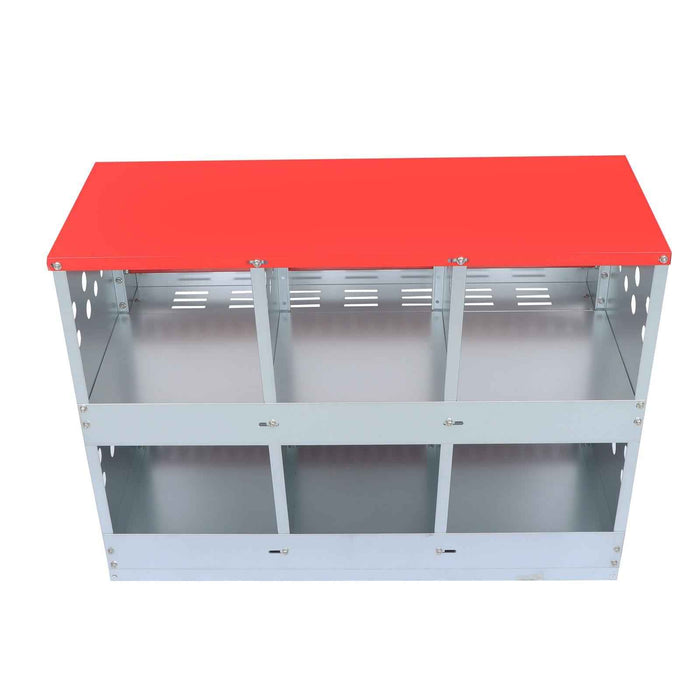 DURAFORCE Durable 6 Holes Chicken Nesting Box Hen Laying Nest Boxes Rollout Egg Collection