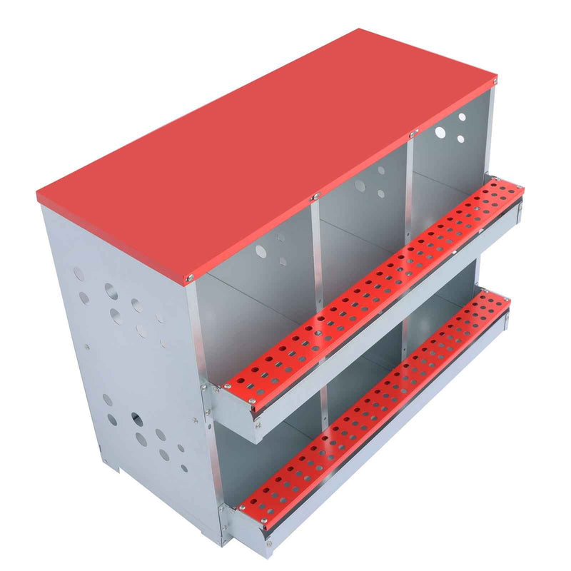 DURAFORCE Durable 6 Holes Chicken Nesting Box Hen Laying Nest Boxes Rollout Egg Collection