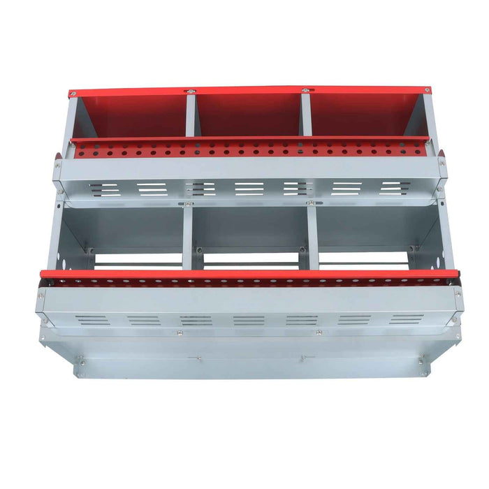 DURAFORCE Durable 6 Holes Chicken Nesting Box Hen Laying Nest Boxes Rollout Egg Collection
