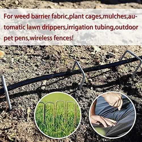 DURAFORCE 11 Gauge 6" Heavy Duty GALVANIZED Landscape Staples-SOD Fabric Pins 1000 pcs