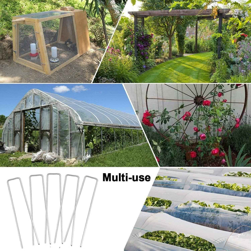 DURAFORCE 11 Gauge 6" Heavy Duty GALVANIZED Landscape Staples-SOD Fabric Pins 1000 pcs
