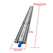 DURAFORCE 1 Pair Locking Drawer Slides 40 Inch Lock & Full Extension 500 lbs Load Capacity