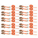 DURAFORCE 20 Pack 1.5" × 15' Polyester Ratchet Tie Down Straps J Hooks Heavy Duty 4000 LBS