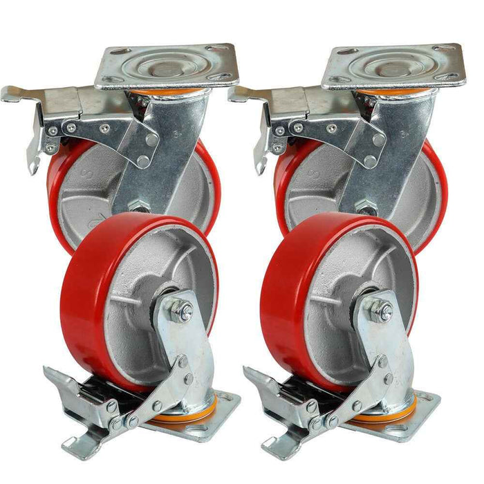 DURAFORCE 4 Pack High Quality 6 Inch Metal Caster Wheel Industrial Castor Swivel & Lock