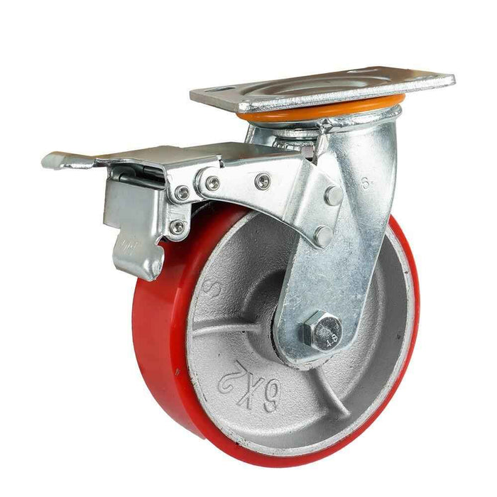 DURAFORCE 4 Pack High Quality 6 Inch Metal Caster Wheel Industrial Castor Swivel & Lock