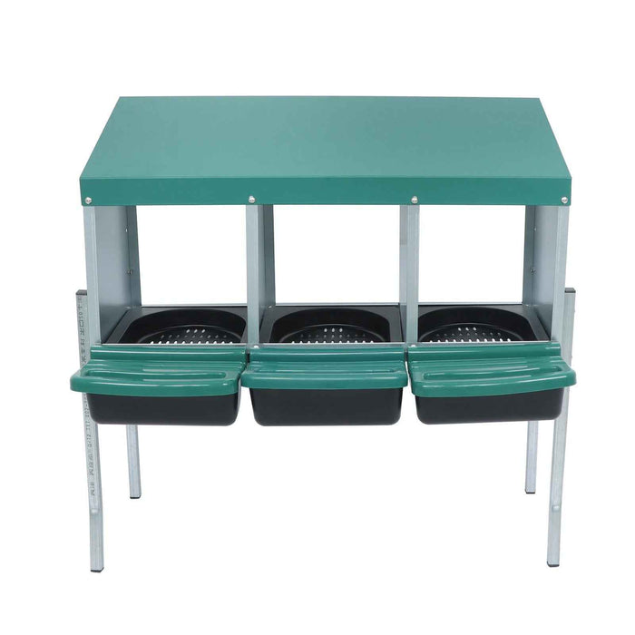 DURAFORCE Durable Chicken Nesting Box With Metal Legs 3 Holes Nesting Box For Chickens