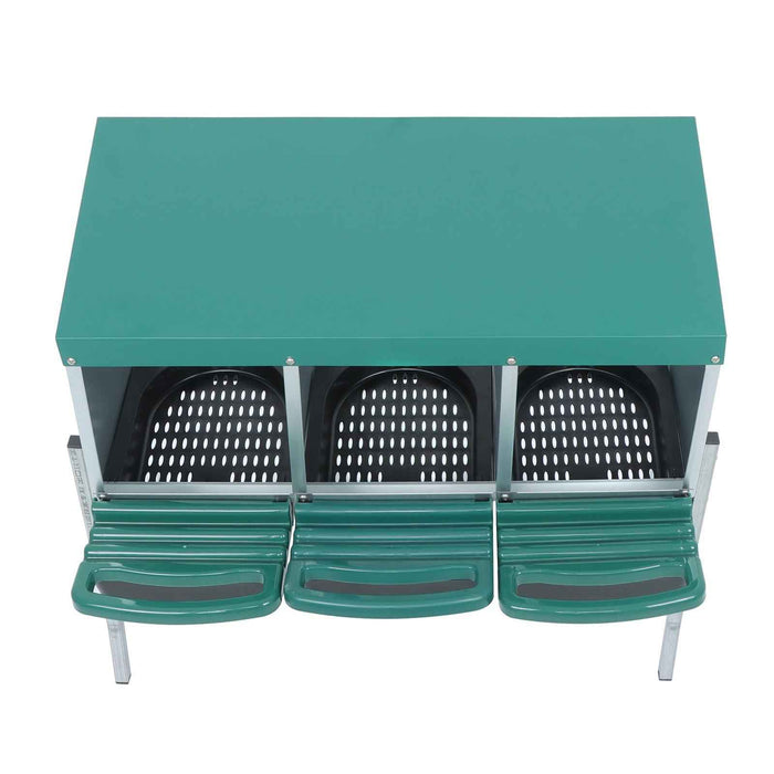 DURAFORCE Durable Chicken Nesting Box With Metal Legs 3 Holes Nesting Box For Chickens