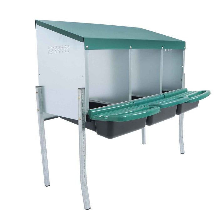 DURAFORCE Durable Chicken Nesting Box With Metal Legs 3 Holes Nesting Box For Chickens