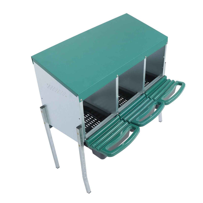 DURAFORCE Durable Chicken Nesting Box With Metal Legs 3 Holes Nesting Box For Chickens