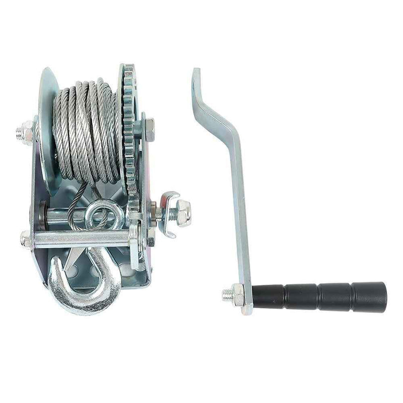 DURAFORCE 600 lbs Heavy Duty Steel Cable Crank Gear Hand Winch ATV Boat Trailer