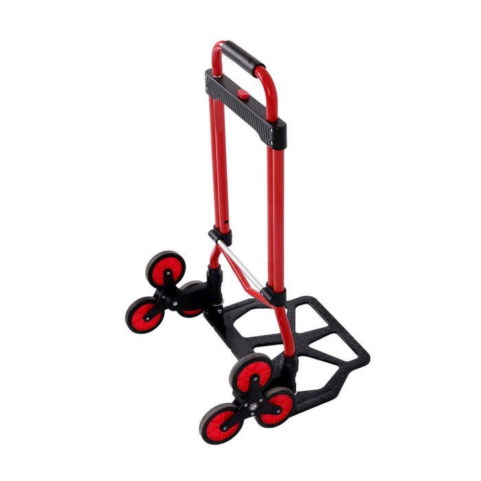 DURAFORCE Heavy Duty Stair Climbing Hand Truck 330 LB Capacity & 4" TPR Wheels Red