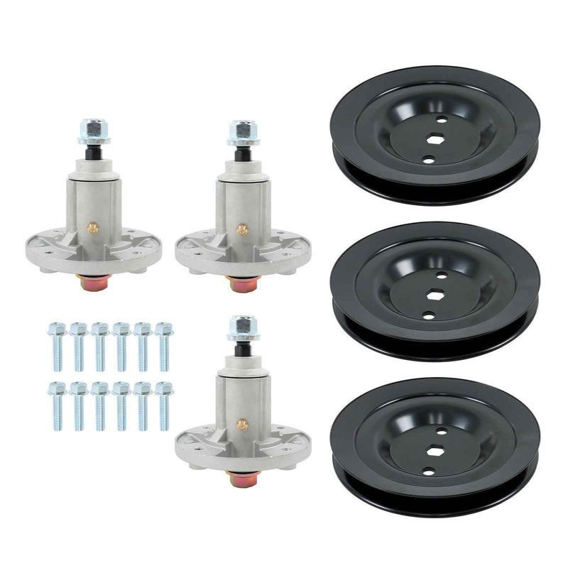 DURAFORCE 3 × Spindle Pulley Kit GX21381 For John Deere 190C D170 GY21099 GY20867 54" Deck